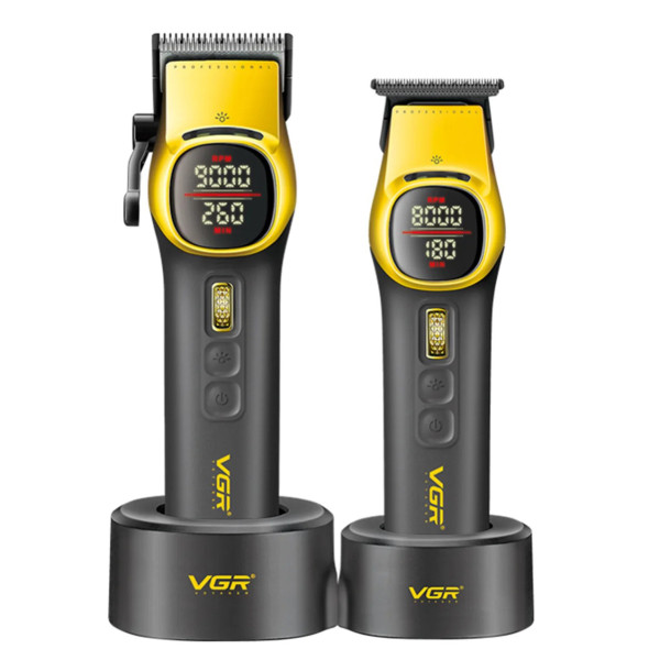 Комплект для стрижки 2 в 1 акумуляторна машинка та триммер VGR V-885 S2 Gold
