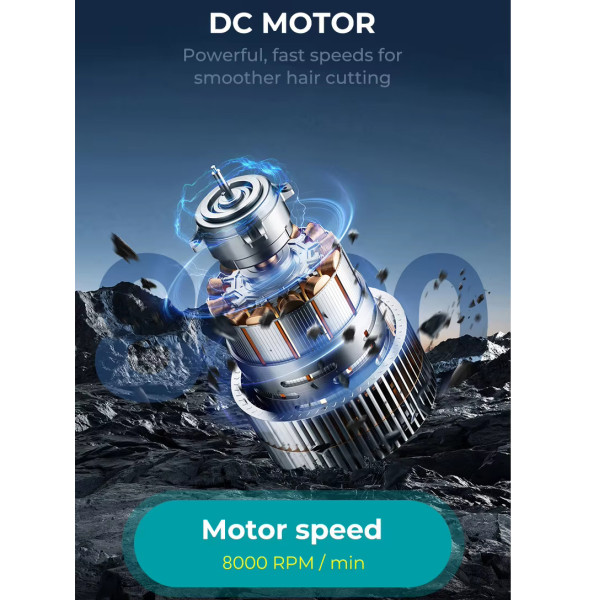 Тример акумуляторний 4 насадки LED дисплей золотистий 8000 RPM VGR V-886T