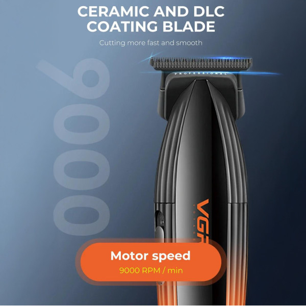 Тример акумуляторний 3 насадки LED дисплей 9000 RPM VGR V-889T