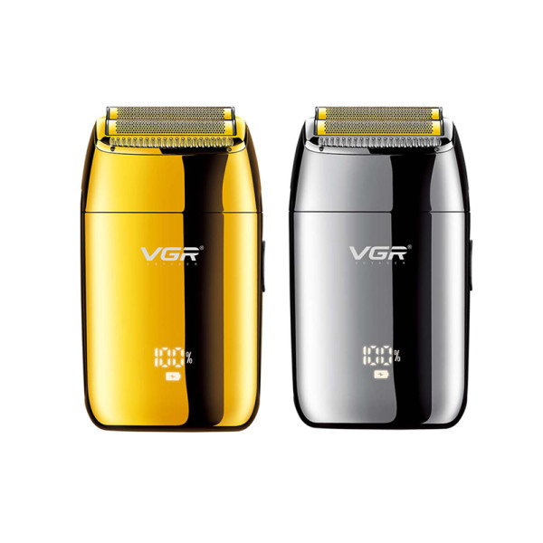 Електробритва шейвер вологостійка додаткова насадка металева LED дисплей Gold VGR V-399