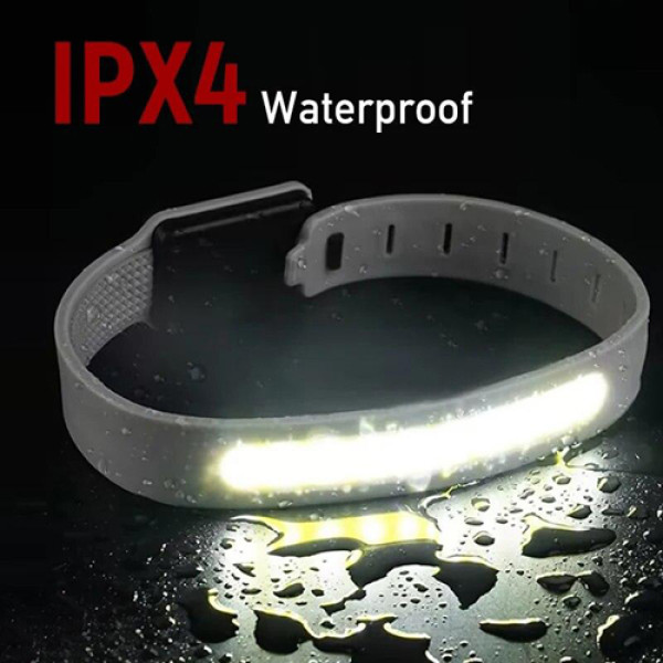 Світлодіодний LED браслет безпеки YD2307-COB(white+red), Waterproof, Li-Ion акумулятор., ЗУ Type-C