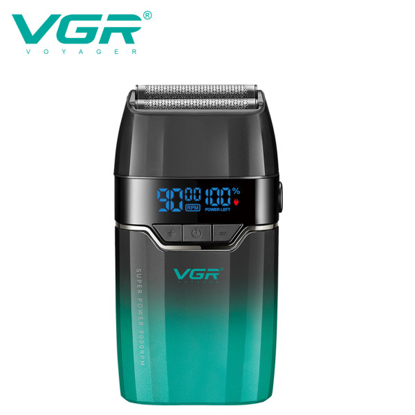Електробритва шейвер подвійне лезо 9000 RPM LED дисплей Green VGR V-308
