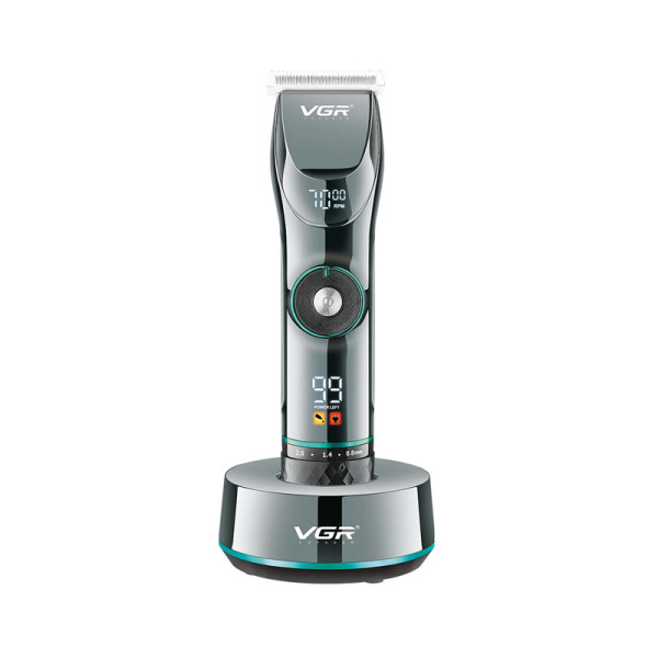 Машинка для стрижки акумуляторна 4 насадки LED дисплей VGR V-269