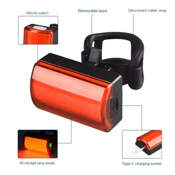 Велоліхтар водонепроникний Li-Ion акумулятор ЗУ Type-C MY-2105-60LED