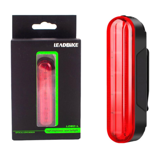 Велоліхтар із лазерною розміткою водонепроникний Li-Ion акумулятор ЗУ Type-C LEADBIKE LD80-6LED