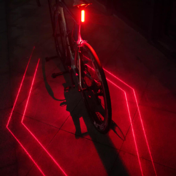 Велоліхтар із лазерною розміткою водонепроникний Li-Ion акумулятор ЗУ Type-C LEADBIKE LD80-6LED