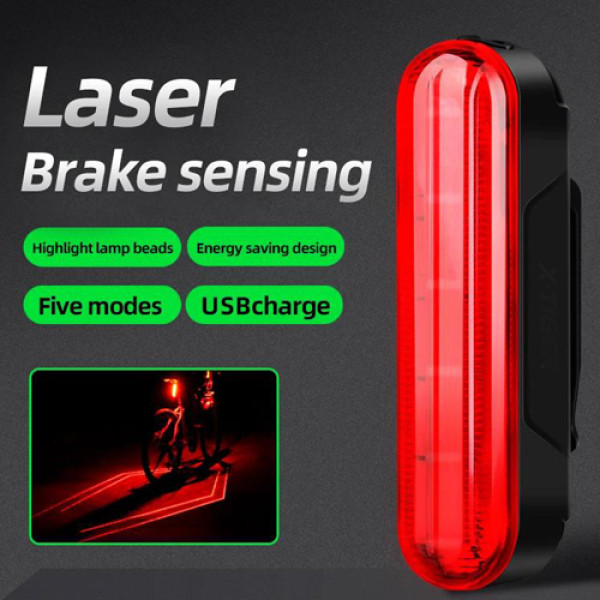 Велоліхтар із лазерною розміткою водонепроникний Li-Ion акумулятор ЗУ Type-C LEADBIKE LD80-6LED