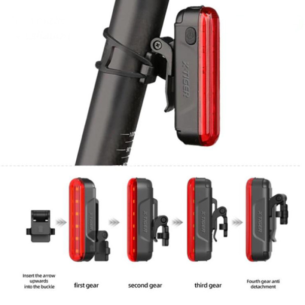Велоліхтар із лазерною розміткою водонепроникний Li-Ion акумулятор ЗУ Type-C LEADBIKE LD80-6LED
