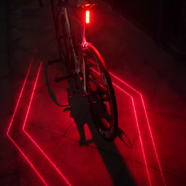 Велоліхтар із лазерною розміткою водонепроникний Li-Ion акумулятор ЗУ Type-C LEADBIKE LD77-LS-4LED