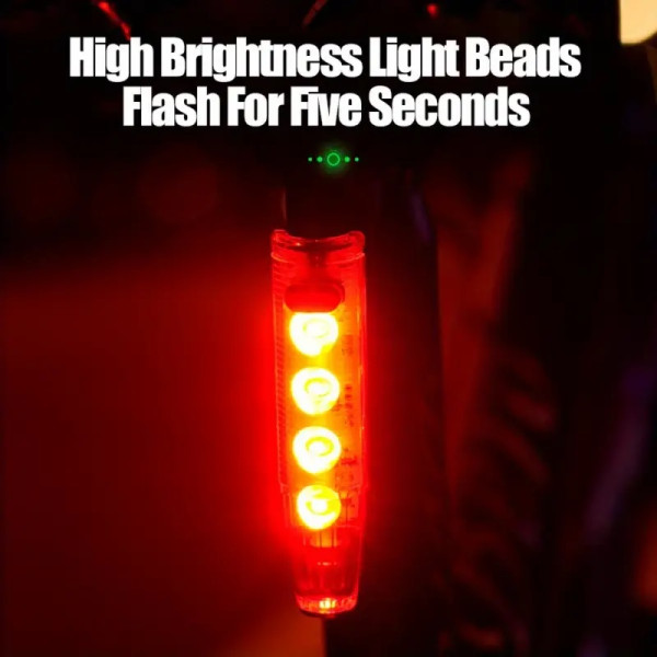 Велоліхтар із лазерною розміткою водонепроникний Li-Ion акумулятор ЗУ Type-C LEADBIKE LD77-LS-4LED