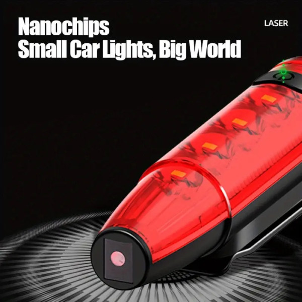 Велоліхтар із лазерною розміткою водонепроникний Li-Ion акумулятор ЗУ Type-C LEADBIKE LD77-LS-4LED