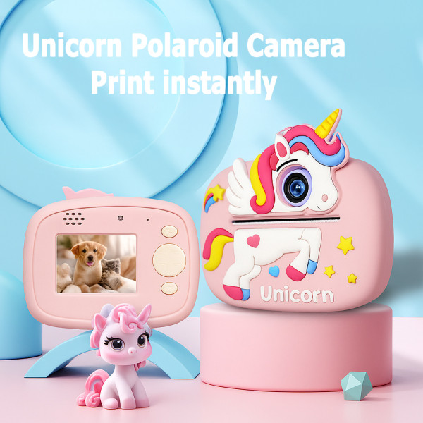 Дитячий фотоапарат миттєвого друку Pink Unicorn D1-A