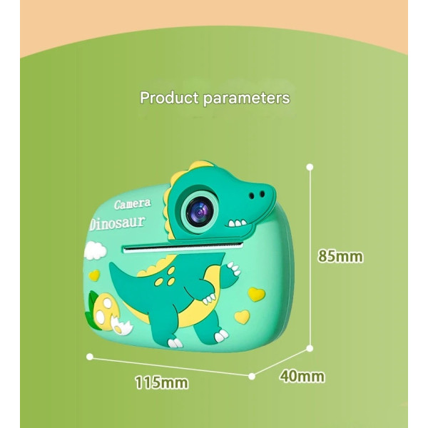 Дитячий фотоапарат миттєвого друку Green Dinosaur D1-A