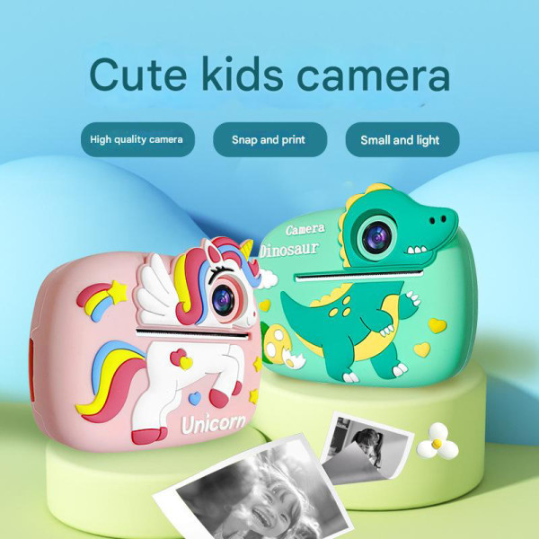 Дитячий фотоапарат миттєвого друку Green Dinosaur D1-A