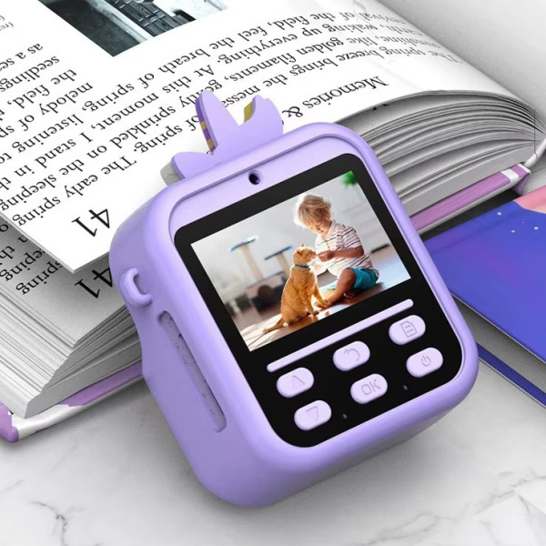 Дитячий фотоапарат миттєвого друку Purple Unicorn S11