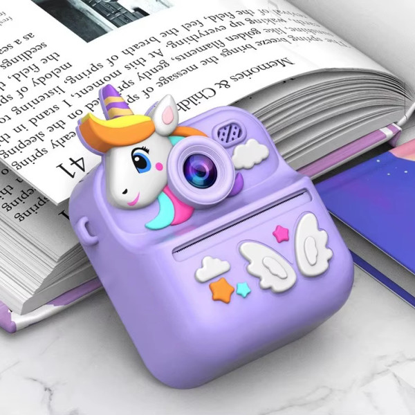 Дитячий фотоапарат миттєвого друку Purple Unicorn S11