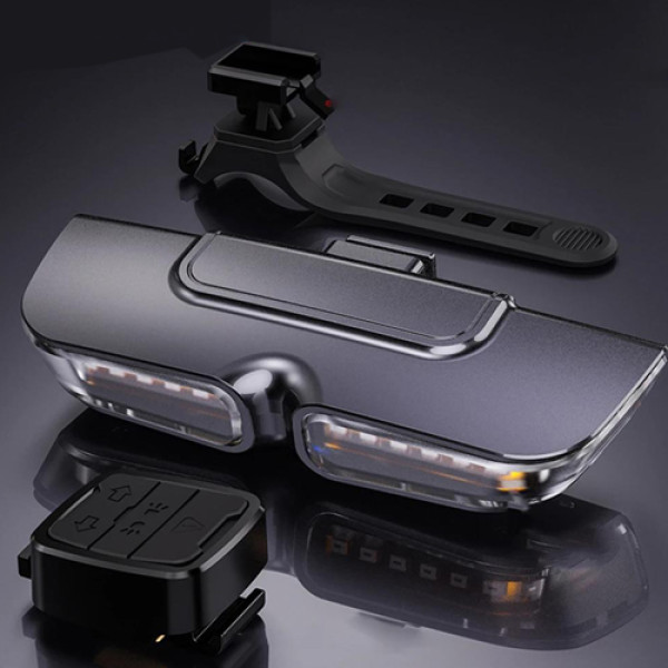 Велоліхтар із покажчиком поворотів червоний жовтий водонепроникний ЗУ Type-C Li-Ion акумулятор пульт керування XA-817