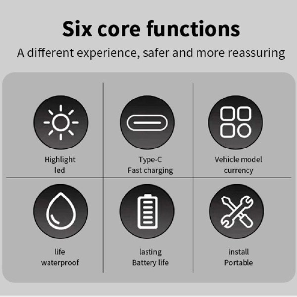 Велоліхтар стоп червоний з автоматичною системою START/STOP водонепроникний Li-Ion акумулятор ЗУ Type-C FY-328S-4LED