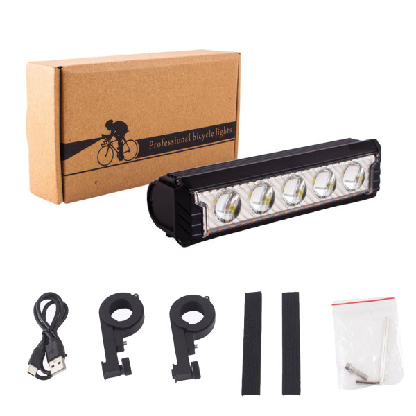 Велофара потужна FY-339B-5LED(white+yellow), Waterproof, Li-Ion акум., ЗУType-C
