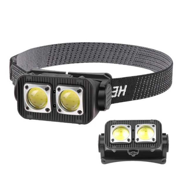 Ліхтар налобний K372-2COB(white+red), Motion Sensor, Li-Ion акумулятор, індикація заряду, ЗУ Type-C, Box
