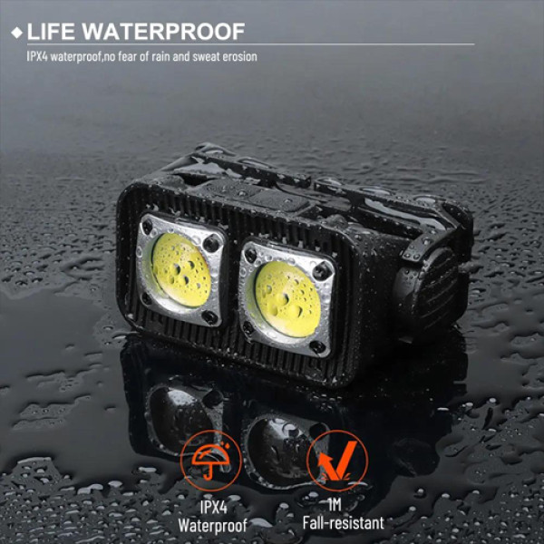 Ліхтар налобний K372-2COB(white+red), Motion Sensor, Li-Ion акумулятор, індикація заряду, ЗУ Type-C, Box