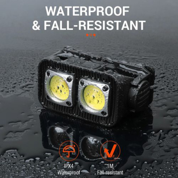 Ліхтар налобний K372-2COB(white+red), Motion Sensor, Li-Ion акумулятор, індикація заряду, ЗУ Type-C, Box
