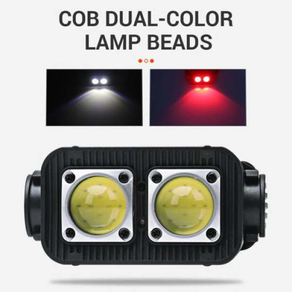 Ліхтар налобний K372-2COB(white+red), Motion Sensor, Li-Ion акумулятор, індикація заряду, ЗУ Type-C, Box
