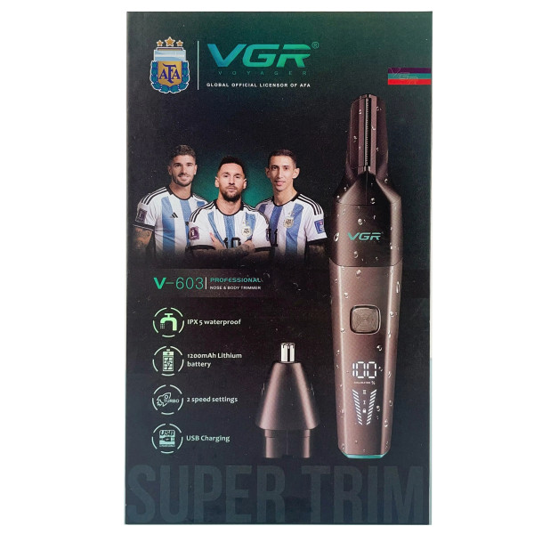 Тример 2 в 1 для носа та волосся акумуляторний IPX5 VGR V-603