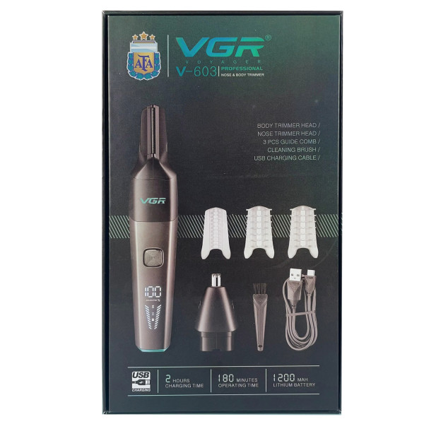 Тример 2 в 1 для носа та волосся акумуляторний IPX5 VGR V-603