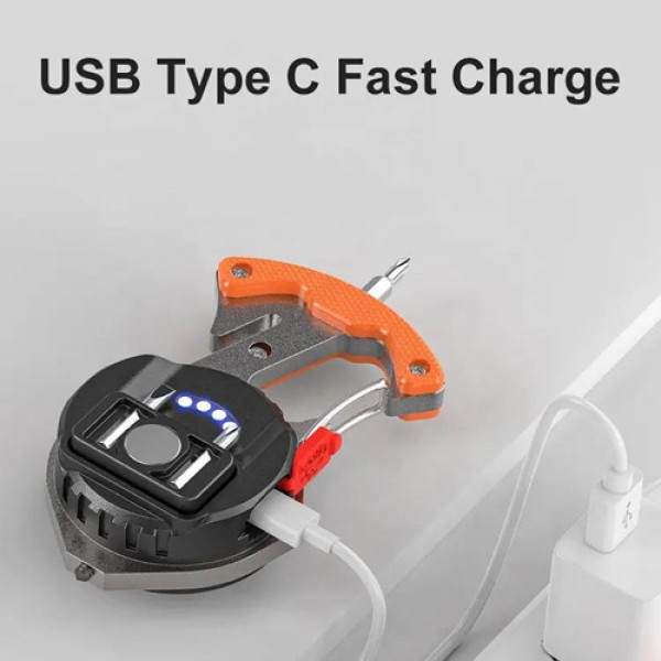 Ліхтар Li-Ion акум Type-C мультитул магніт карабін викрутка MULTIFUNCTIONAL W5143-COB