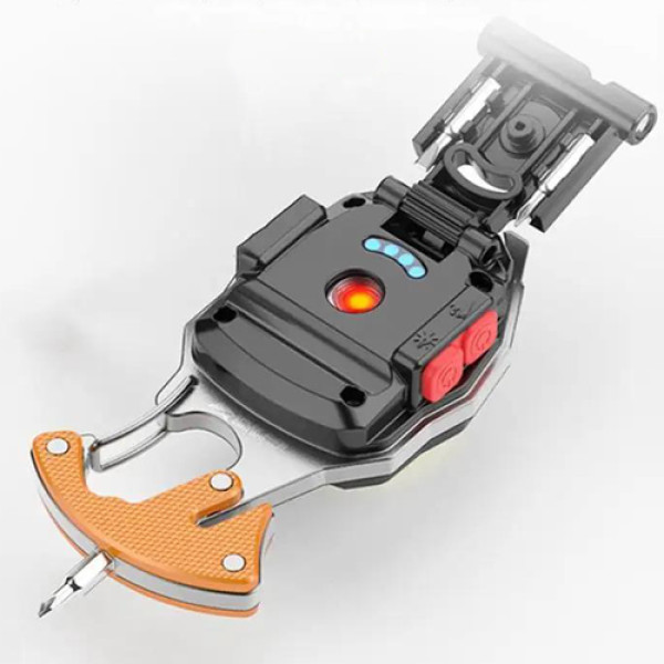 Ліхтар MULTIFUNCTIONAL W5147/LL-202-COB(white+yellow+red), multitool, Li-Ion акумулятор, магніт, карабін, викрутка, запальничка