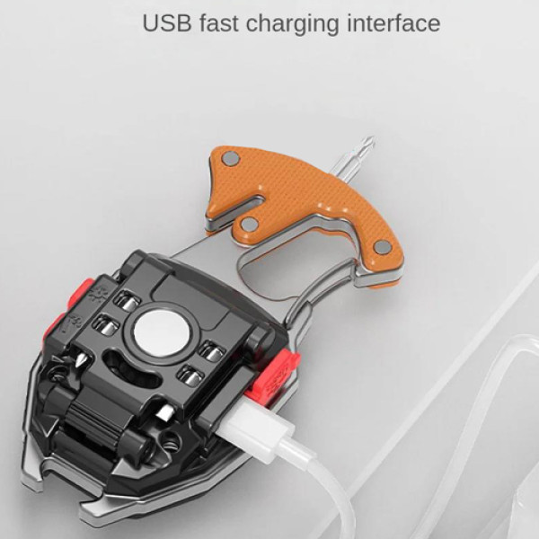 Ліхтар MULTIFUNCTIONAL W5147/LL-202-COB(white+yellow+red), multitool, Li-Ion акумулятор, магніт, карабін, викрутка, запальничка