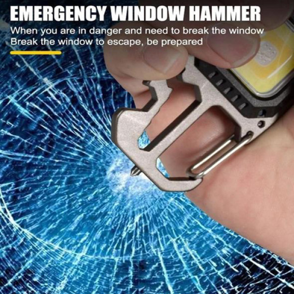 Ліхтар MULTIFUNCTIONAL 5138/KL-535-COB ULTRA(white+yellow+red), multitool, Li-Ion акумулятор, карабін, викрутка, ЗУ Type-C