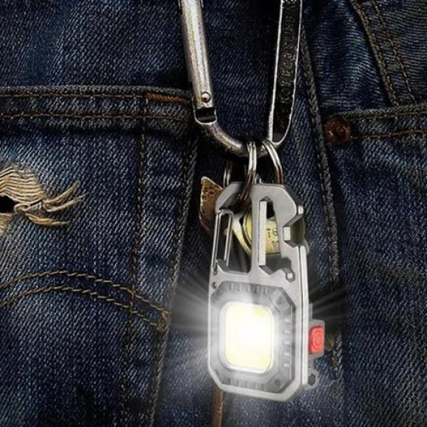 Ліхтар MULTIFUNCTIONAL 5138/KL-535-COB ULTRA(white+yellow+red), multitool, Li-Ion акумулятор, карабін, викрутка, ЗУ Type-C