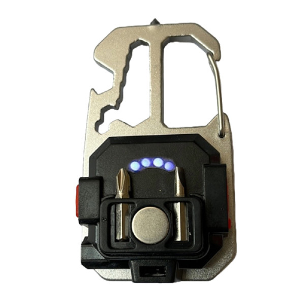Ліхтар MULTIFUNCTIONAL 5138/KL-535-COB ULTRA(white+yellow+red), multitool, Li-Ion акумулятор, карабін, викрутка, ЗУ Type-C