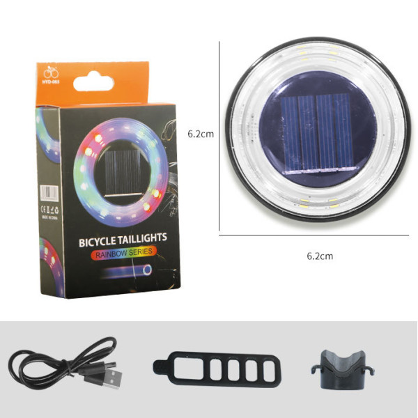 Велоліхтар сонячна батарея водонепроникний Li-Ion акумулятор ЗУ Type-C HYD-085-SMD-RGB