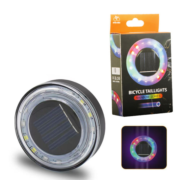 Велоліхтар сонячна батарея водонепроникний Li-Ion акумулятор ЗУ Type-C HYD-085-SMD-RGB