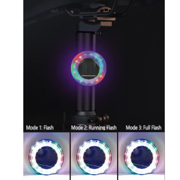 Велоліхтар сонячна батарея водонепроникний Li-Ion акумулятор ЗУ Type-C HYD-085-SMD-RGB