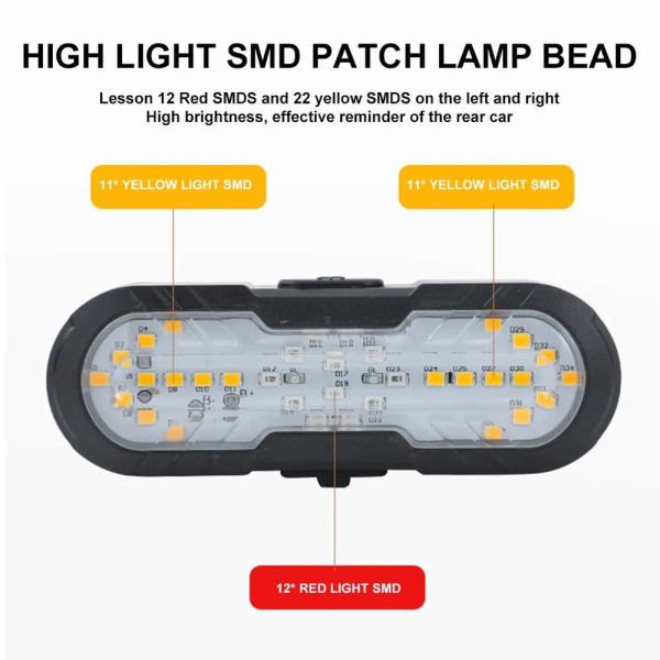 Велоліхтар стоп червоний жовтий із сигналом повороту ЗУ Type-C Li-Ion акумулятор CYGM-2229