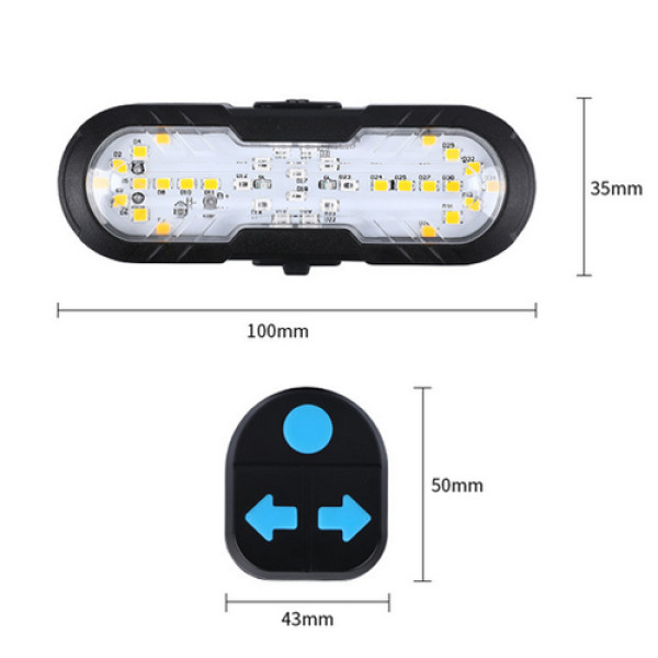 Велоліхтар стоп червоний жовтий із сигналом повороту ЗУ Type-C Li-Ion акумулятор CYGM-2229