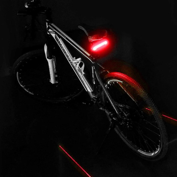 Велоліхтар із покажчиком поворотів червоний жовтий та лазерною розміткою водонепроникний ЗУ microUSB Li-Ion акумулятор Meilan X5