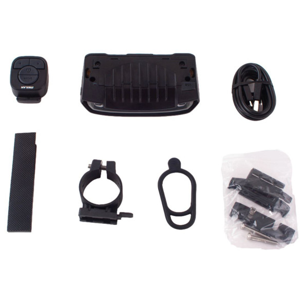 Велоліхтар із покажчиком поворотів червоний жовтий та лазерною розміткою водонепроникний ЗУ microUSB Li-Ion акумулятор Meilan X5