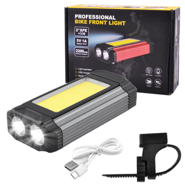 Ліхтар металевий ЗУ Type-C вбудований акумулятор магніт велокріплення 501-2XPE-COB