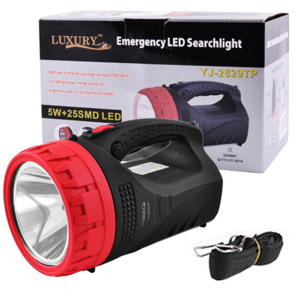 Ліхтар вбудований аккум ЗУ 220V 5W+25LED Luxury 2829-5W