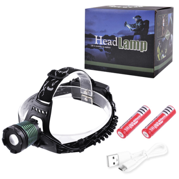 Ліхтар 2х18650 потужний zoom ЗУ microUSB Box Police 2188-T6