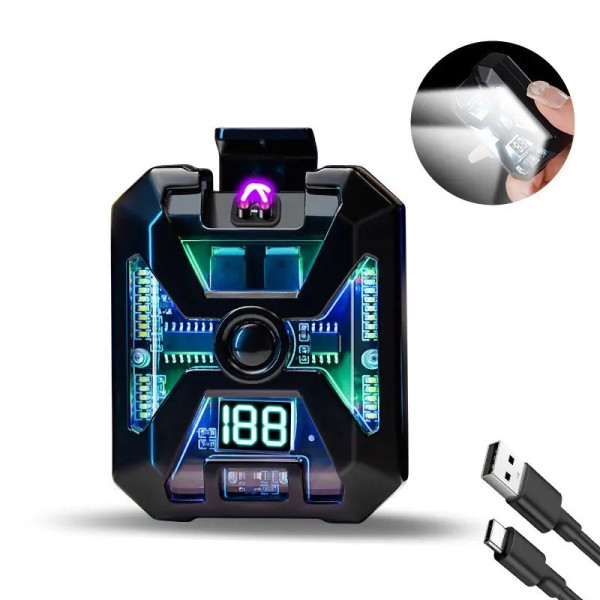 Ліхтар Li-Ion акум Type-C запальничка індикація заряду MULTIFUNCTIONAL D69