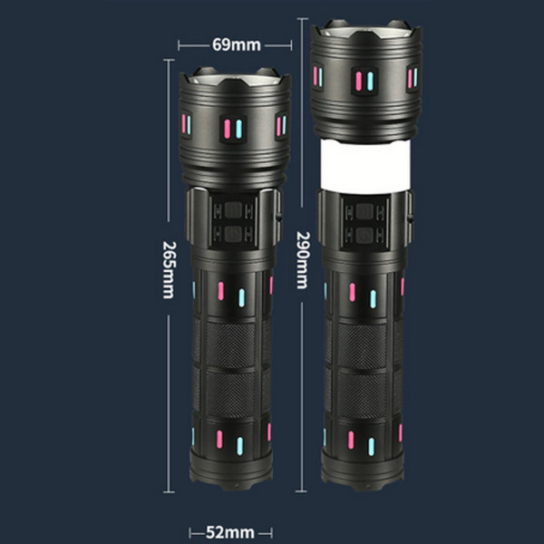 Ліхтар 8x18650 Power Bank Type-C білий лазер 5 фільтрів zoom NIGHT VISION AK178
