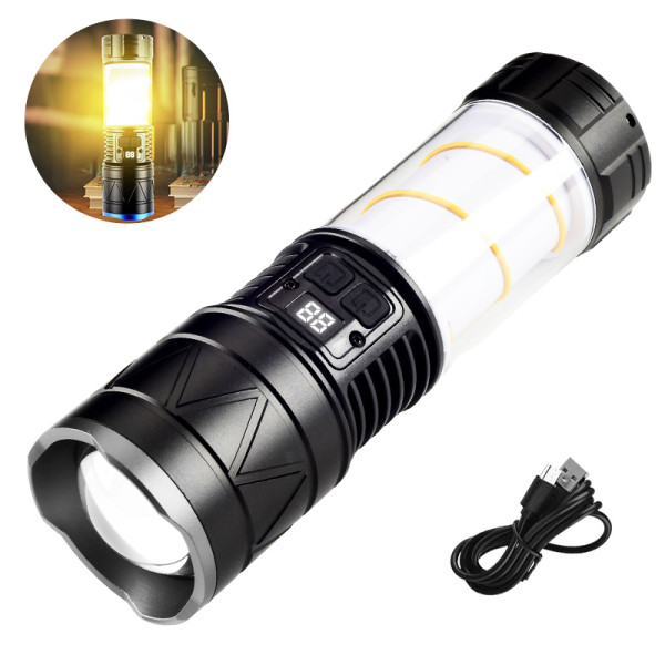 Ліхтар Li-Ion акум Type-C світильник zoom CH-5021-GT+COB