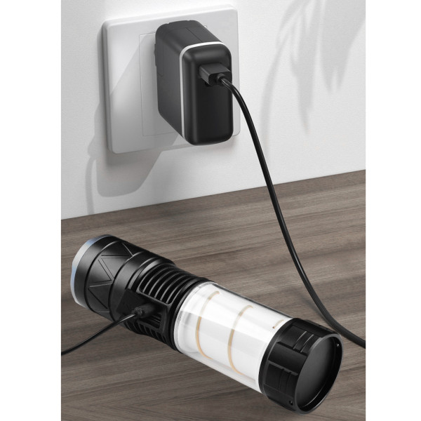 Ліхтар Li-Ion акум Type-C світильник zoom CH-5021-GT+COB