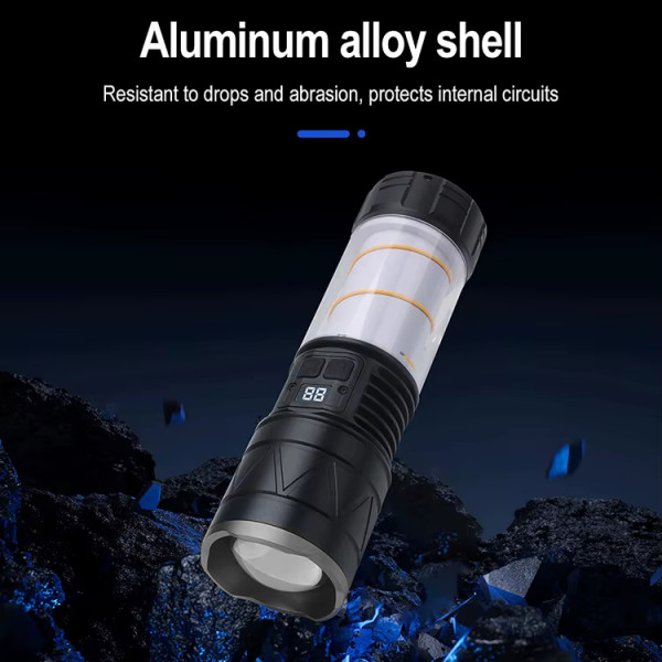 Ліхтар Li-Ion акум Type-C світильник zoom CH-5021-GT+COB